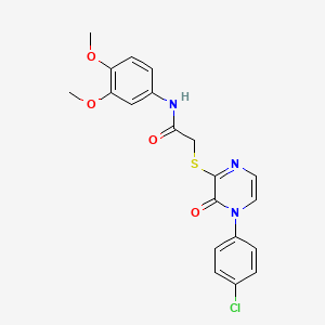molecular formula C20H18ClN3O4S B6492985 2-{[4-(4-chlorophenyl)-3-oxo-3,4-dihydropyrazin-2-yl]sulfanyl}-N-(3,4-dimethoxyphenyl)acetamide CAS No. 899977-79-8