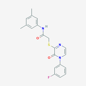 molecular formula C20H18FN3O2S B6492997 N-(3,5-dimethylphenyl)-2-{[4-(3-fluorophenyl)-3-oxo-3,4-dihydropyrazin-2-yl]sulfanyl}acetamide CAS No. 899998-65-3
