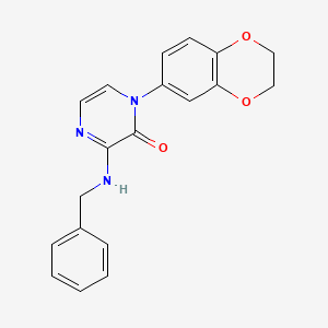 molecular formula C19H17N3O3 B6493004 3-(benzylamino)-1-(2,3-dihydro-1,4-benzodioxin-6-yl)-1,2-dihydropyrazin-2-one CAS No. 899950-80-2