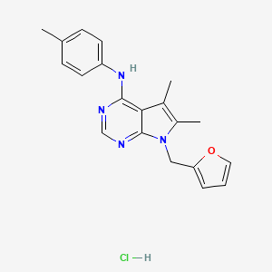 molecular formula C20H21ClN4O B6493033 7-[(furan-2-yl)methyl]-5,6-dimethyl-N-(4-methylphenyl)-7H-pyrrolo[2,3-d]pyrimidin-4-amine hydrochloride CAS No. 1189929-57-4