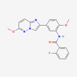 molecular formula C21H17FN4O3 B6493051 2-fluoro-N-(2-methoxy-5-{6-methoxyimidazo[1,2-b]pyridazin-2-yl}phenyl)benzamide CAS No. 955781-02-9