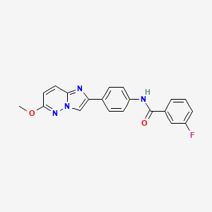 molecular formula C20H15FN4O2 B6493058 3-fluoro-N-(4-{6-methoxyimidazo[1,2-b]pyridazin-2-yl}phenyl)benzamide CAS No. 955801-71-5