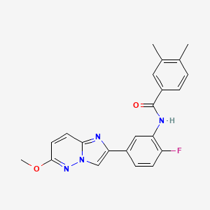 molecular formula C22H19FN4O2 B6493069 N-(2-fluoro-5-{6-methoxyimidazo[1,2-b]pyridazin-2-yl}phenyl)-3,4-dimethylbenzamide CAS No. 955543-01-8