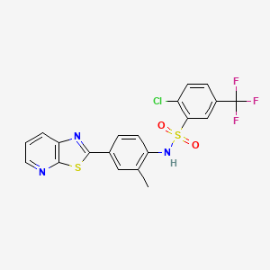 2-chloro-N-(2-methyl-4-{[1,3]thiazolo[5,4-b]pyridin-2-yl}phenyl)-5-(trifluoromethyl)benzene-1-sulfonamide