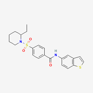 molecular formula C22H24N2O3S2 B6493167 N-(1-benzothiophen-5-yl)-4-[(2-ethylpiperidin-1-yl)sulfonyl]benzamide CAS No. 864939-60-6