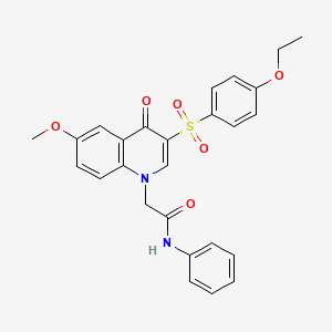 molecular formula C26H24N2O6S B6493175 2-[3-(4-ethoxybenzenesulfonyl)-6-methoxy-4-oxo-1,4-dihydroquinolin-1-yl]-N-phenylacetamide CAS No. 872205-70-4