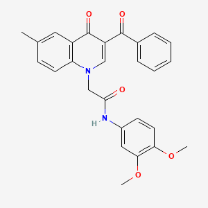 molecular formula C27H24N2O5 B6493184 2-(3-benzoyl-6-methyl-4-oxo-1,4-dihydroquinolin-1-yl)-N-(3,4-dimethoxyphenyl)acetamide CAS No. 897624-54-3