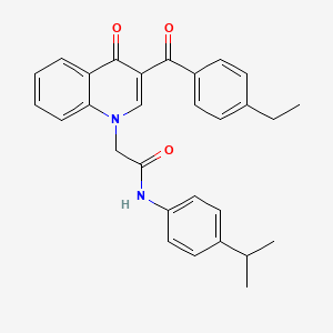 2-[3-(4-ethylbenzoyl)-4-oxo-1,4-dihydroquinolin-1-yl]-N-[4-(propan-2-yl)phenyl]acetamide