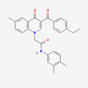 N-(3,4-dimethylphenyl)-2-[3-(4-ethylbenzoyl)-6-methyl-4-oxo-1,4-dihydroquinolin-1-yl]acetamide