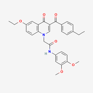 molecular formula C30H30N2O6 B6493210 N-(3,4-dimethoxyphenyl)-2-[6-ethoxy-3-(4-ethylbenzoyl)-4-oxo-1,4-dihydroquinolin-1-yl]acetamide CAS No. 898342-87-5