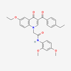 molecular formula C30H30N2O6 B6493215 N-(2,4-dimethoxyphenyl)-2-[6-ethoxy-3-(4-ethylbenzoyl)-4-oxo-1,4-dihydroquinolin-1-yl]acetamide CAS No. 898343-02-7