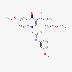 molecular formula C29H28N2O6 B6493220 2-[6-ethoxy-3-(4-ethoxybenzoyl)-4-oxo-1,4-dihydroquinolin-1-yl]-N-(3-methoxyphenyl)acetamide CAS No. 897759-26-1