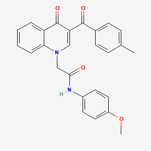 molecular formula C26H22N2O4 B6493229 N-(4-methoxyphenyl)-2-[3-(4-methylbenzoyl)-4-oxo-1,4-dihydroquinolin-1-yl]acetamide CAS No. 898343-62-9