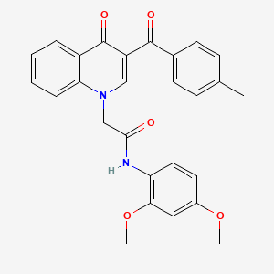molecular formula C27H24N2O5 B6493236 N-(2,4-dimethoxyphenyl)-2-[3-(4-methylbenzoyl)-4-oxo-1,4-dihydroquinolin-1-yl]acetamide CAS No. 898343-77-6