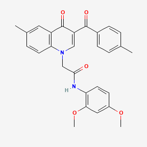 molecular formula C28H26N2O5 B6493237 N-(2,4-dimethoxyphenyl)-2-[6-methyl-3-(4-methylbenzoyl)-4-oxo-1,4-dihydroquinolin-1-yl]acetamide CAS No. 898344-37-1