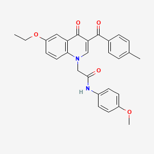 molecular formula C28H26N2O5 B6493246 2-[6-ethoxy-3-(4-methylbenzoyl)-4-oxo-1,4-dihydroquinolin-1-yl]-N-(4-methoxyphenyl)acetamide CAS No. 898344-77-9