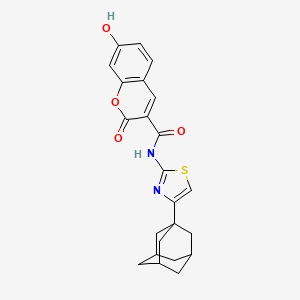 molecular formula C23H22N2O4S B6493253 N-[4-(adamantan-1-yl)-1,3-thiazol-2-yl]-7-hydroxy-2-oxo-2H-chromene-3-carboxamide CAS No. 909075-65-6