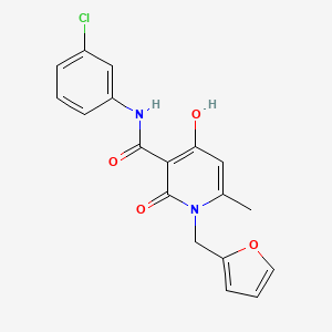 molecular formula C18H15ClN2O4 B6493262 N-(3-chlorophenyl)-1-[(furan-2-yl)methyl]-4-hydroxy-6-methyl-2-oxo-1,2-dihydropyridine-3-carboxamide CAS No. 883483-16-7