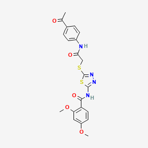 molecular formula C21H20N4O5S2 B6493286 N-[5-({[(4-acetylphenyl)carbamoyl]methyl}sulfanyl)-1,3,4-thiadiazol-2-yl]-2,4-dimethoxybenzamide CAS No. 868973-34-6