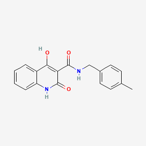 molecular formula C18H16N2O3 B6493291 4-hydroxy-N-[(4-methylphenyl)methyl]-2-oxo-1,2-dihydroquinoline-3-carboxamide CAS No. 371118-85-3