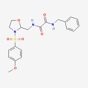 N'-benzyl-N-{[3-(4-methoxybenzenesulfonyl)-1,3-oxazolidin-2-yl]methyl}ethanediamide