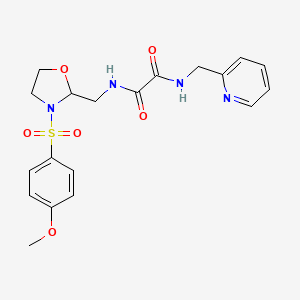 molecular formula C19H22N4O6S B6493316 N-{[3-(4-methoxybenzenesulfonyl)-1,3-oxazolidin-2-yl]methyl}-N'-[(pyridin-2-yl)methyl]ethanediamide CAS No. 868981-37-7