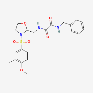 molecular formula C21H25N3O6S B6493345 N'-benzyl-N-{[3-(4-methoxy-3-methylbenzenesulfonyl)-1,3-oxazolidin-2-yl]methyl}ethanediamide CAS No. 868983-85-1
