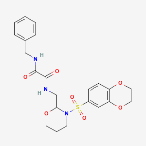 molecular formula C22H25N3O7S B6493358 N'-benzyl-N-{[3-(2,3-dihydro-1,4-benzodioxine-6-sulfonyl)-1,3-oxazinan-2-yl]methyl}ethanediamide CAS No. 869071-66-9