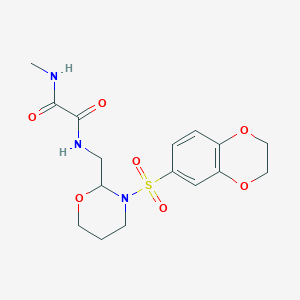 molecular formula C16H21N3O7S B6493361 N'-{[3-(2,3-dihydro-1,4-benzodioxine-6-sulfonyl)-1,3-oxazinan-2-yl]methyl}-N-methylethanediamide CAS No. 869071-72-7
