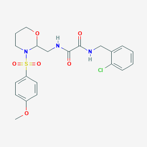 molecular formula C21H24ClN3O6S B6493380 N'-[(2-chlorophenyl)methyl]-N-{[3-(4-methoxybenzenesulfonyl)-1,3-oxazinan-2-yl]methyl}ethanediamide CAS No. 872880-89-2