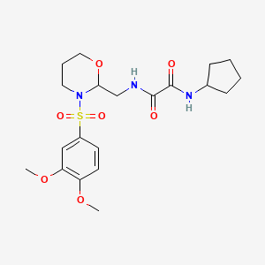 molecular formula C20H29N3O7S B6493383 N-cyclopentyl-N'-{[3-(3,4-dimethoxybenzenesulfonyl)-1,3-oxazinan-2-yl]methyl}ethanediamide CAS No. 872976-16-4