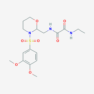 molecular formula C17H25N3O7S B6493394 N'-{[3-(3,4-dimethoxybenzenesulfonyl)-1,3-oxazinan-2-yl]methyl}-N-ethylethanediamide CAS No. 872976-42-6