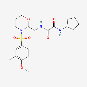 molecular formula C20H29N3O6S B6493397 N-cyclopentyl-N'-{[3-(4-methoxy-3-methylbenzenesulfonyl)-1,3-oxazinan-2-yl]methyl}ethanediamide CAS No. 872985-86-9