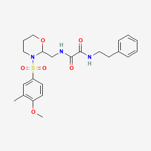 molecular formula C23H29N3O6S B6493416 N-{[3-(4-methoxy-3-methylbenzenesulfonyl)-1,3-oxazinan-2-yl]methyl}-N'-(2-phenylethyl)ethanediamide CAS No. 872986-31-7
