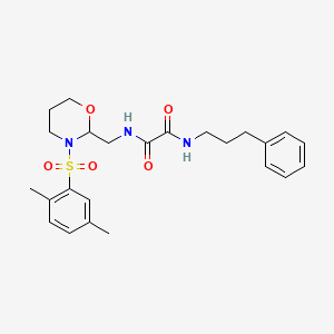 N-{[3-(2,5-dimethylbenzenesulfonyl)-1,3-oxazinan-2-yl]methyl}-N'-(3-phenylpropyl)ethanediamide