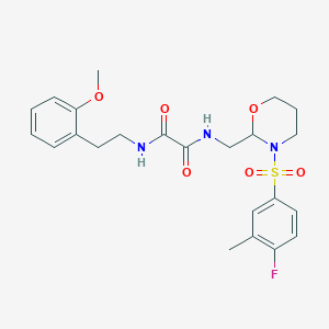 molecular formula C23H28FN3O6S B6493427 N-{[3-(4-fluoro-3-methylbenzenesulfonyl)-1,3-oxazinan-2-yl]methyl}-N'-[2-(2-methoxyphenyl)ethyl]ethanediamide CAS No. 872724-84-0