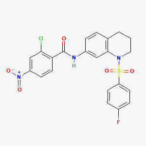 molecular formula C22H17ClFN3O5S B6493445 2-chloro-N-[1-(4-fluorobenzenesulfonyl)-1,2,3,4-tetrahydroquinolin-7-yl]-4-nitrobenzamide CAS No. 941900-77-2