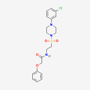 molecular formula C20H24ClN3O4S B6493450 N-(2-{[4-(3-chlorophenyl)piperazin-1-yl]sulfonyl}ethyl)-2-phenoxyacetamide CAS No. 897613-09-1