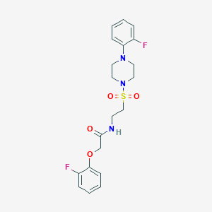 molecular formula C20H23F2N3O4S B6493454 2-(2-fluorophenoxy)-N-(2-{[4-(2-fluorophenyl)piperazin-1-yl]sulfonyl}ethyl)acetamide CAS No. 897618-24-5