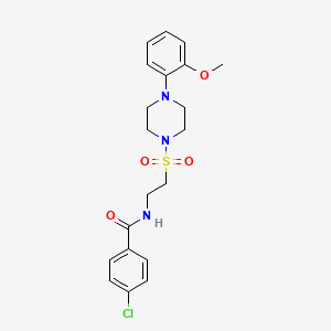 molecular formula C20H24ClN3O4S B6493474 4-chloro-N-(2-{[4-(2-methoxyphenyl)piperazin-1-yl]sulfonyl}ethyl)benzamide CAS No. 897611-14-2