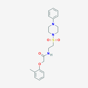 molecular formula C21H27N3O4S B6493482 2-(2-methylphenoxy)-N-{2-[(4-phenylpiperazin-1-yl)sulfonyl]ethyl}acetamide CAS No. 897621-53-3