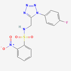 molecular formula C14H11FN6O4S B6493491 N-{[1-(4-fluorophenyl)-1H-1,2,3,4-tetrazol-5-yl]methyl}-2-nitrobenzene-1-sulfonamide CAS No. 920469-56-3