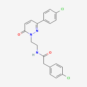 molecular formula C20H17Cl2N3O2 B6493504 2-(4-chlorophenyl)-N-{2-[3-(4-chlorophenyl)-6-oxo-1,6-dihydropyridazin-1-yl]ethyl}acetamide CAS No. 921851-77-6
