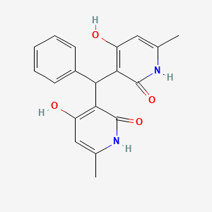 molecular formula C19H18N2O4 B6493510 4-hydroxy-3-[(4-hydroxy-6-methyl-2-oxo-1,2-dihydropyridin-3-yl)(phenyl)methyl]-6-methyl-1,2-dihydropyridin-2-one CAS No. 51424-04-5