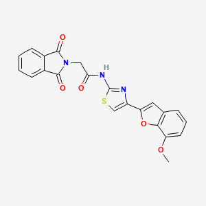 2-(1,3-dioxo-2,3-dihydro-1H-isoindol-2-yl)-N-[4-(7-methoxy-1-benzofuran-2-yl)-1,3-thiazol-2-yl]acetamide