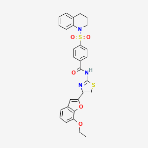 B6493522 N-[4-(7-ethoxy-1-benzofuran-2-yl)-1,3-thiazol-2-yl]-4-(1,2,3,4-tetrahydroquinoline-1-sulfonyl)benzamide CAS No. 941928-47-8