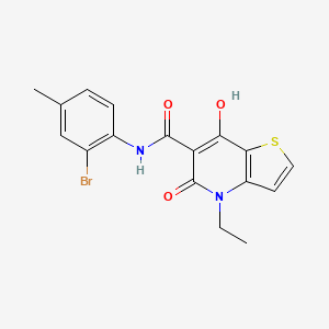 molecular formula C17H15BrN2O3S B6493536 N-(2-bromo-4-methylphenyl)-4-ethyl-7-hydroxy-5-oxo-4H,5H-thieno[3,2-b]pyridine-6-carboxamide CAS No. 1251549-05-9