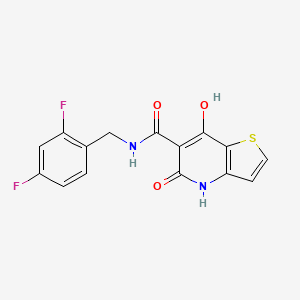 molecular formula C15H10F2N2O3S B6493554 N-[(2,4-difluorophenyl)methyl]-7-hydroxy-5-oxo-4H,5H-thieno[3,2-b]pyridine-6-carboxamide CAS No. 1251682-58-2
