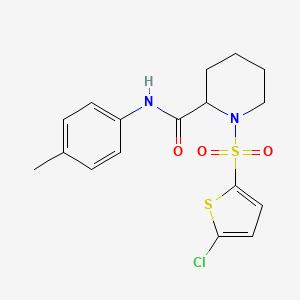 molecular formula C17H19ClN2O3S2 B6493567 1-[(5-chlorothiophen-2-yl)sulfonyl]-N-(4-methylphenyl)piperidine-2-carboxamide CAS No. 1049865-68-0