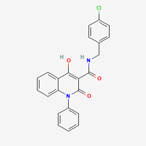 molecular formula C23H17ClN2O3 B6493572 N-[(4-chlorophenyl)methyl]-4-hydroxy-2-oxo-1-phenyl-1,2-dihydroquinoline-3-carboxamide CAS No. 1040645-81-5